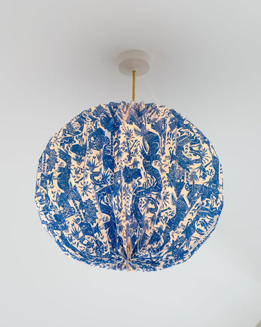 Origami Paper Lightshade Globe 'Blue Safari Toile'