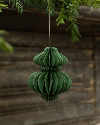 Handmade Indian small green recycled paper decoration