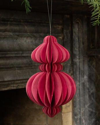 Indian Recycled Paper Decoration 'Large Pink Bauble'