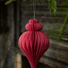 Medium pink recycled paper hanging decoration handmade in India