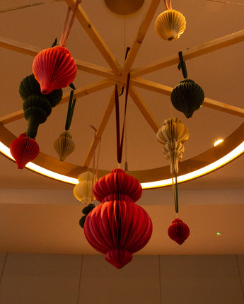 Sustainable recycled paper hanging decorations by AARVEN