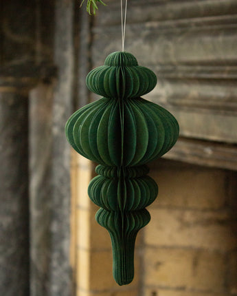 Indian Recycled Paper Decoration 'Large Green Bauble'