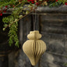 Small ivory recycled paper hanging decoration handmade in India