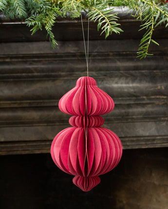 Indian Recycled Paper Decoration 'Large Pink Bauble'