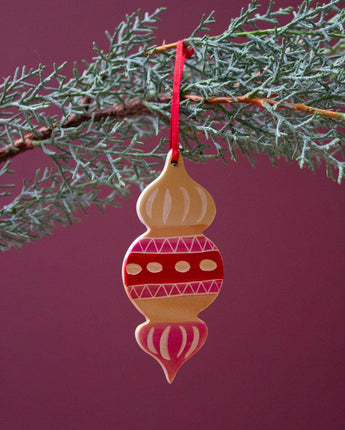 Kenyan Soapstone Christmas Tree Decoration 'Vintage Baubles - Gladys'