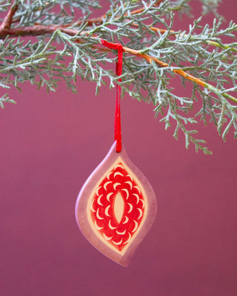 Kenyan Soapstone Christmas Tree Decoration 'Festive Fruit - Fig'