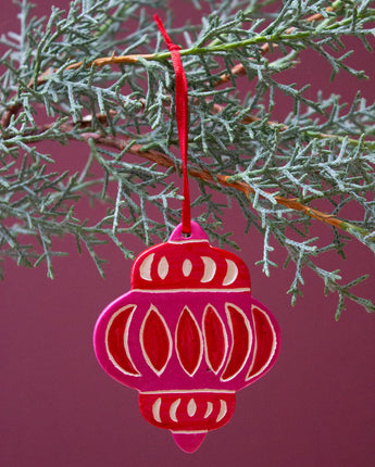 Kenyan Soapstone Christmas Tree Decoration 'Vintage Baubles - Edith'