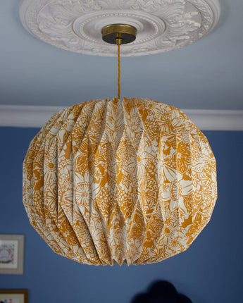 Origami Paper Lightshade Globe 'Yellow Spring Blooms'