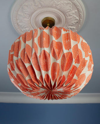 Origami Paper Lightshade Globe 'Orange Sun Mask'