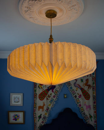 Origami Paper Lightshade Saucer 'White Spring Blooms'