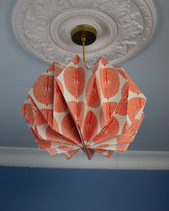 Origami Paper Lightshade Orbit 'Orange Sun Mask'