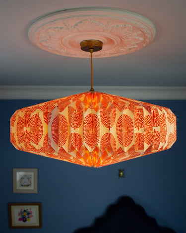 Origami Paper Lightshade Saucer 'Orange Sun Mask'