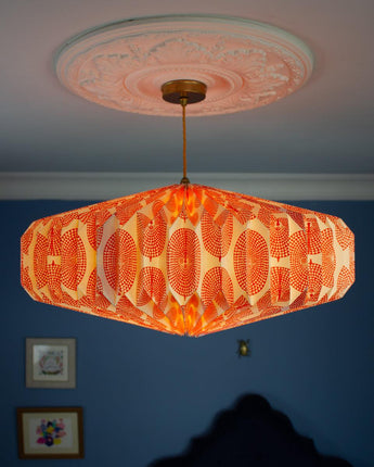 Origami Paper Lightshade Saucer 'Orange Sun Mask'