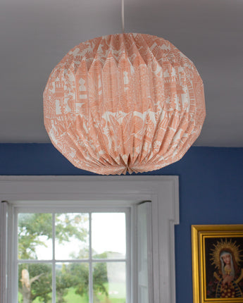Eco-friendly globe lightshade made from sustainable paper materials
