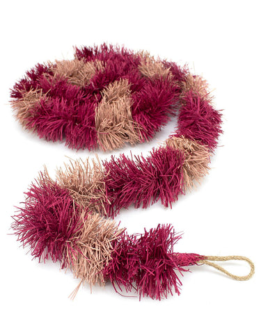 Indian Recycled Paper Tinsel Garland 'Plum Stripe'