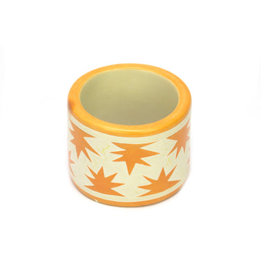 Hand Carved Soapstone Napkin Ring 'Orange Sun'