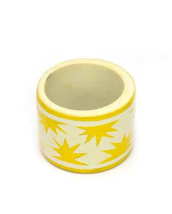 Hand Carved Soapstone Napkin Ring 'Yellow Sun'