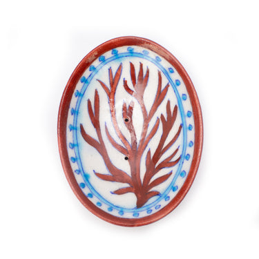 PRE-ORDER Jaipur Hand Painted Indian Soap Dish 'Coral'