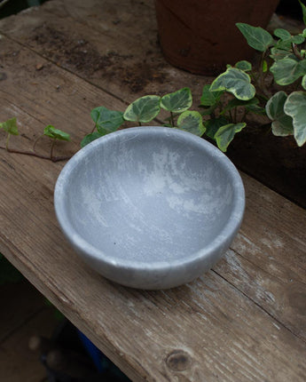 Kenyan Soapstone Hand Carved Small Bowl 'Smokey Grey'