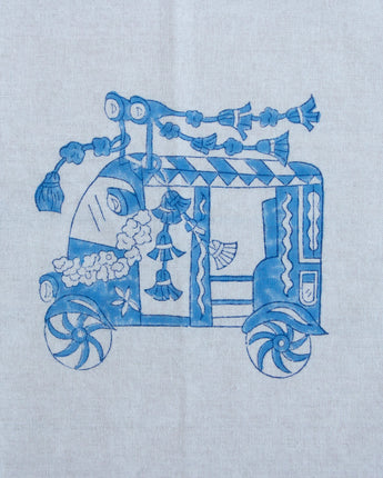 Indian Organic Cotton Tea Towel 'Tuk Tuk'