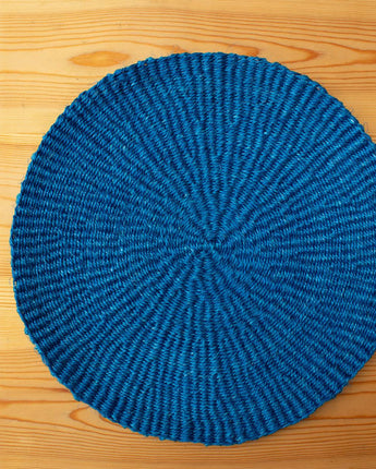 Handwoven Sisal Circle Table mat/Placemat 'Royal Blue Plain'