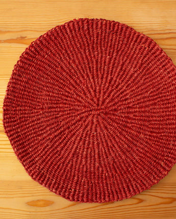 Handwoven Sisal Circle Table mat/Placemat 'Terracotta Plain'