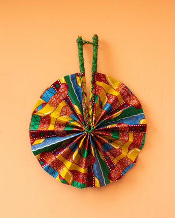 Ghanaian Wax Cotton Fabric Fan 'Dambai'