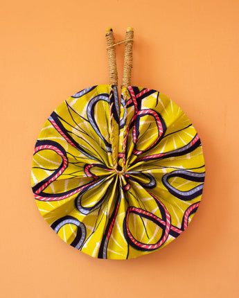 Ghanaian Wax Cotton Fabric Fan 'Abasem'