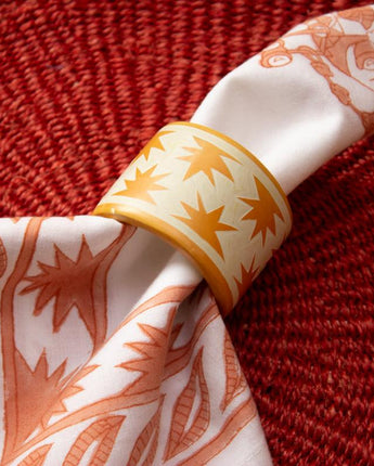 Hand Carved Soapstone Napkin Ring 'Orange Sun'