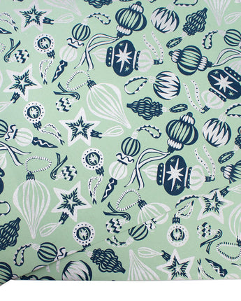 Blue Vintage Baubles Hand Printed Gift Wrap