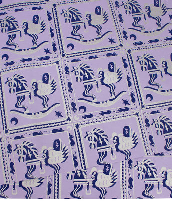 Lilac Rocking Horse Hand Printed Gift Wrap