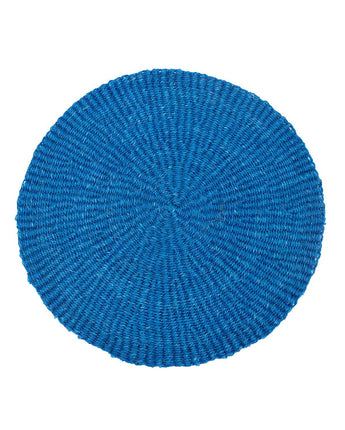 Handwoven Sisal Circle Table mat/Placemat 'Royal Blue Plain'