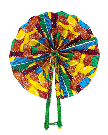 Ghanaian Wax Cotton Fabric Fan 'Dambai'