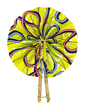 Ghanaian Wax Cotton Fabric Fan 'Abasem'