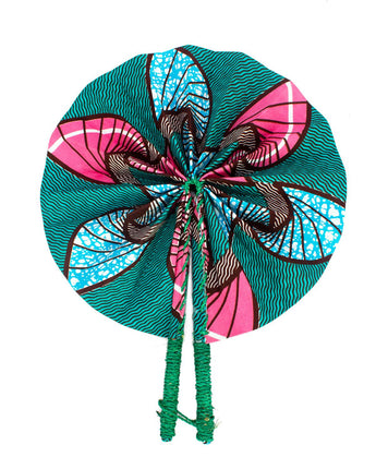 Ghanaian Wax Cotton Fabric Fan 'Mirigu'