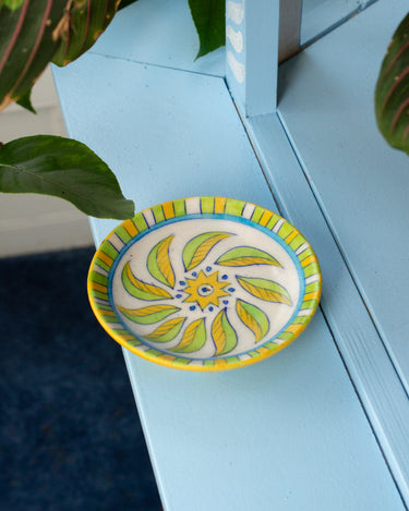 Jaipur Hand Painted Indian Incense Holder 'Dancing Leaves'