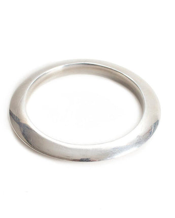 Contemporary, classic recycled aluminium bangle produced with ethical and fair-trade standards