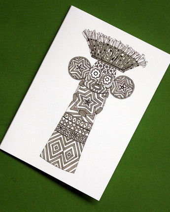Elephant Mask Greetings Card-Greeting Card-AARVEN