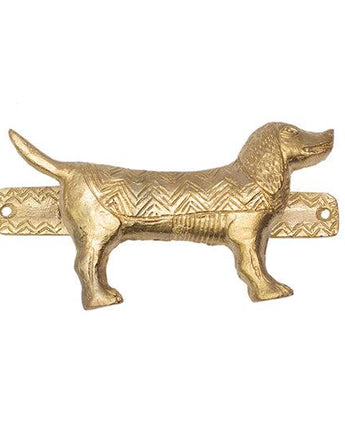Ghanaian Ashanti Brass Door Handle 'Dog'-Handle-AARVEN