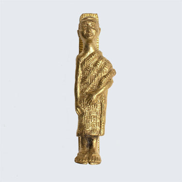 Ghanaian Ashanti Brass Door Handle 'Patiently Waiting'-Handle-AARVEN
