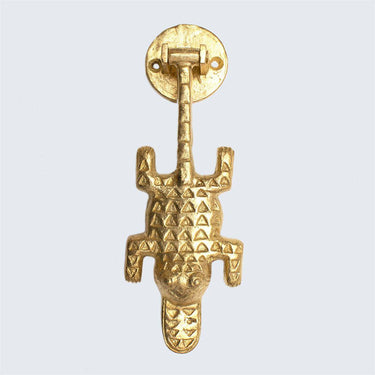 Ghanaian Ashanti Brass Door Knocker 'Crocodile'-Knocker-AARVEN