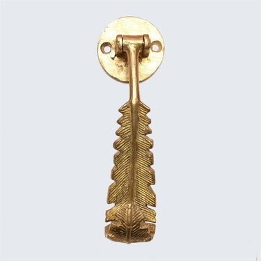 Ghanaian Ashanti Brass Door Knocker 'Feather'-Knocker-AARVEN