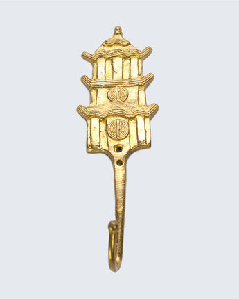 Ghanaian Ashanti Brass Hook 'Pagoda'-Hook-AARVEN
