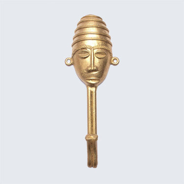 Unique brass wall hook inspired by traditional Ashanti art