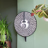 Ghanaian Hand Carved Wooden Sun Mask 'Black and White'-Mask-AARVEN
