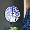Ghanaian Hand Carved Wooden Sun Mask 'Blue'-Mask-AARVEN