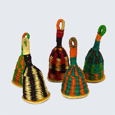Ghanaian Hand Woven Musical Shaker 'Small Colours'-Musical Shaker-AARVEN