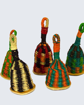 Ghanaian Hand Woven Musical Shaker 'Small Colours'-Musical Shaker-AARVEN