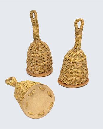 Ghanaian Hand Woven Musical Shakers 'Natural'-Musical Shaker-AARVEN