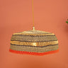 AARVEN Ghanaian lightshade featuring burnt orange woven design